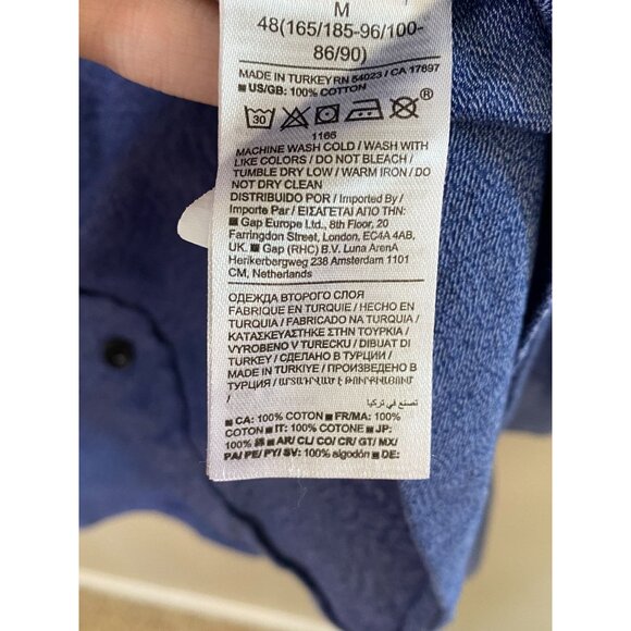 Banana Republic Mens Blue Patterned Long Sleeve‎ Shirt Size M 100% Cotton collar - Picture 5 of 6